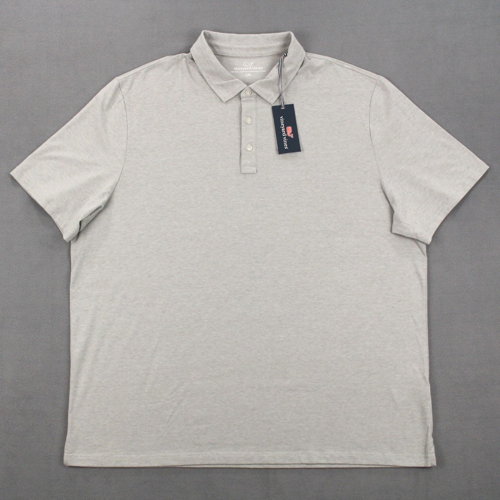 Vineyard Vines Polo Shirt Mens Size 2XL Gray Jersey Short Sleeve NEW